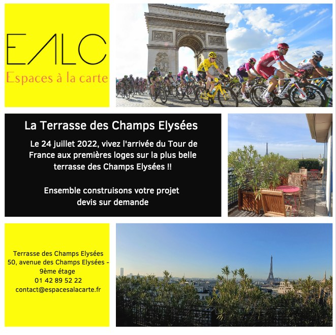 Tour de France depuis la terrasse des Champs Élysées